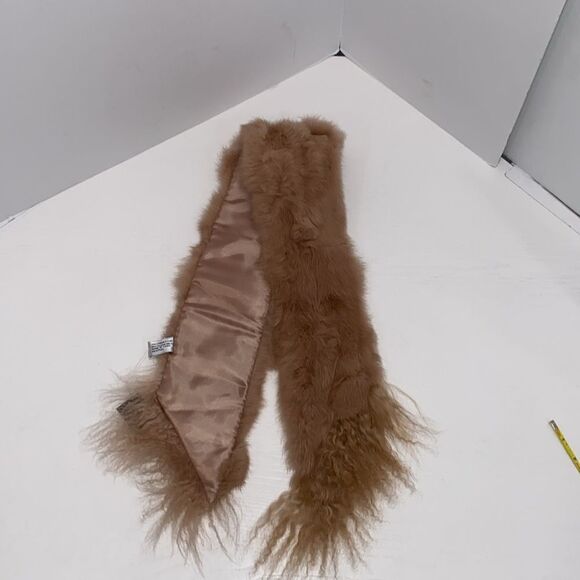 Collection XIIX 100% Rabbit Fur Scarf 40" Length Color Camel - Picture 11 of 12